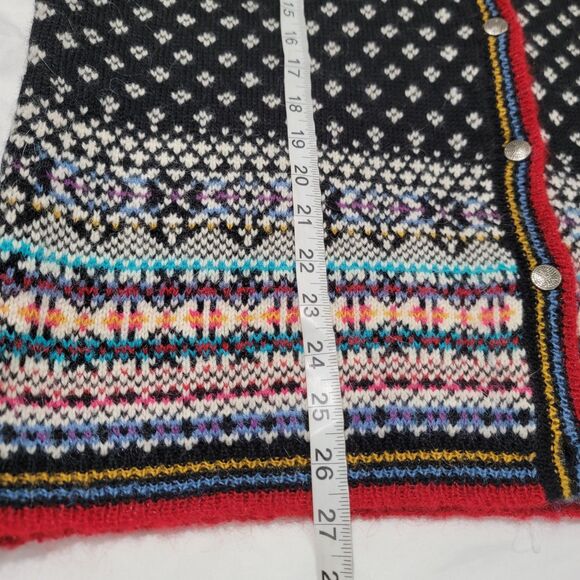 Vintage Womens Cardigan Size Medium Wool Angora Birdseye Nordic Fair Isle - Picture 7 of 7